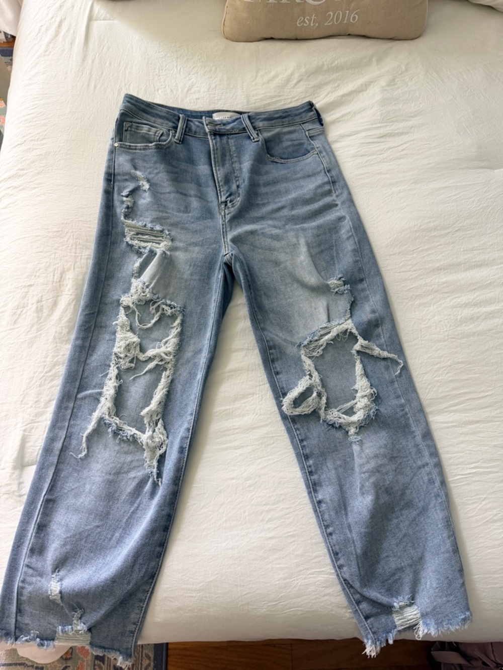 Light Blue Distressed Women's Jeans
